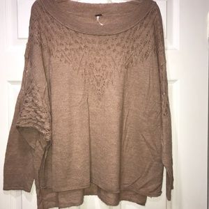 Free People Blush Dolman Sleeve Cutout Sweater M